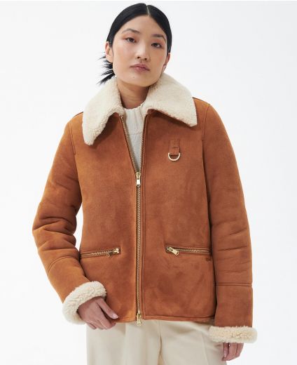 Barbour Amal Shearling Aviator Jacket