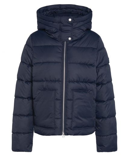 Barbour boardwalk quilted hooded jacket navy cheap
