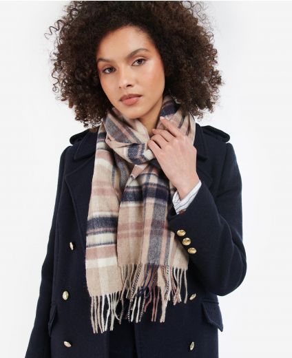 Barbour® Isla Tartan Boucle Scarf - Pearl Grey Tartan - Nowells Clothiers