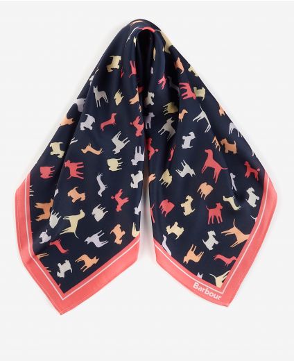 Barbour Dog-Print Square Scarf