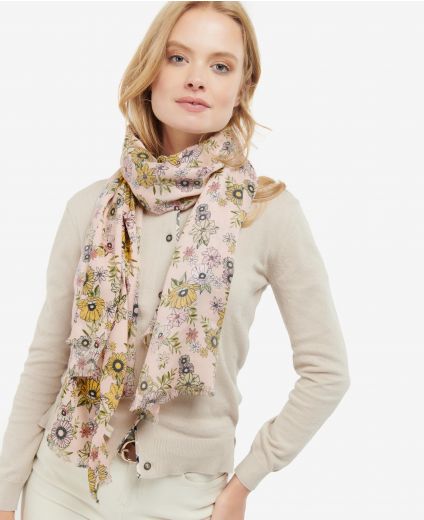 Barbour Oversized Floral Print Scarf