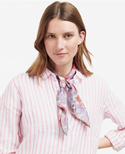 Barbour Floral-Print Square Scarf