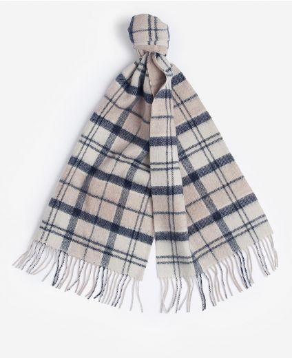 Barbour® Isla Tartan Boucle Scarf - Pearl Grey Tartan - Nowells Clothiers