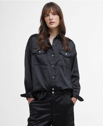 Della Satin Long-Sleeved Shirt