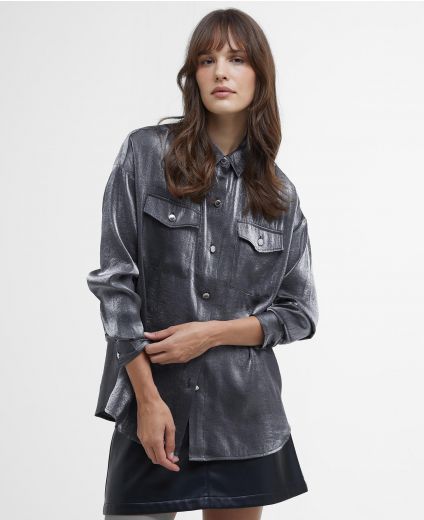 Della Satin Long-Sleeved Shirt