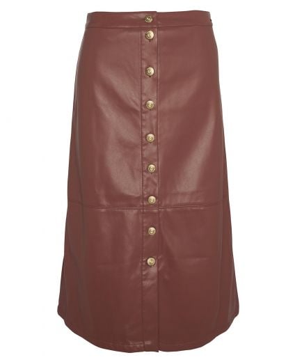 Alberta Faux-Leather Midi Skirt