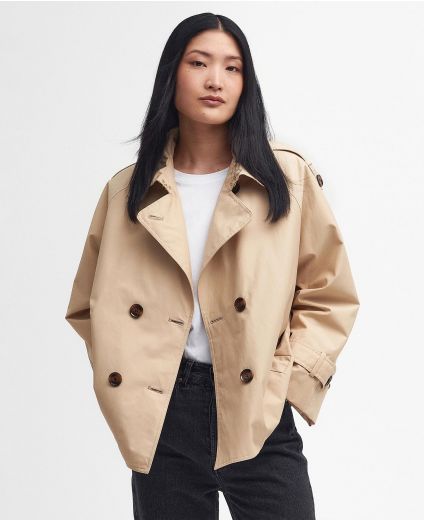 Annie Showerproof Cropped Trench Coat