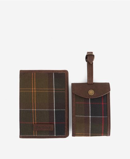 Barbour leather valet tray & card holder gift set