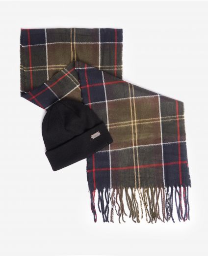 Barbour Christmas Gift Set Penshaw Beanie & Scarf Set in Grey LGS0025GY11