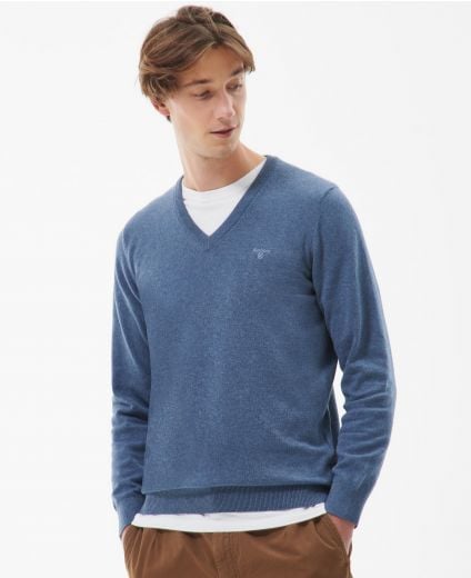 Maglione con scollo a V in cotone Pima