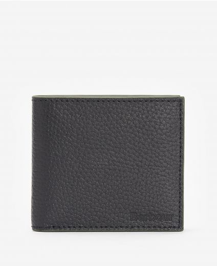 Barbour Grain Leather Billfold Coin Wallet