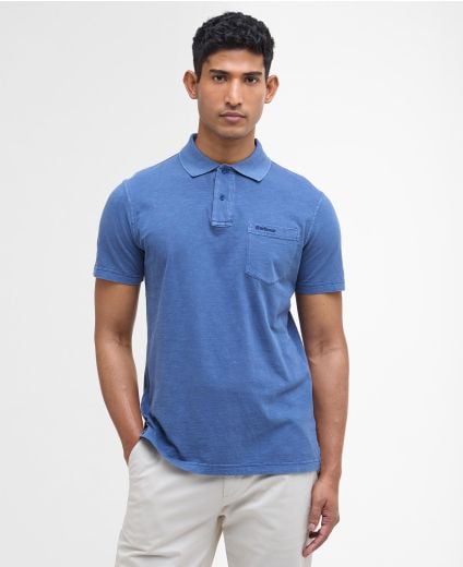 Pigment Dye Slub Polo Shirt