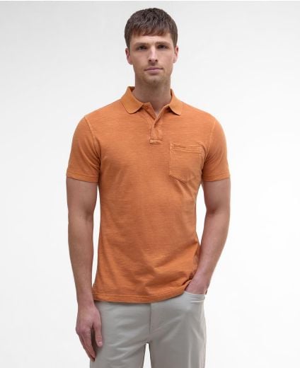 Pigment Dye Slub Polo Shirt