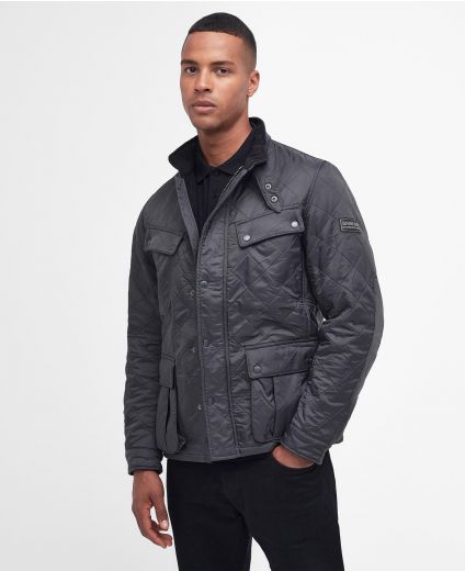 Barbour international playoff on sale quilted hoodie black