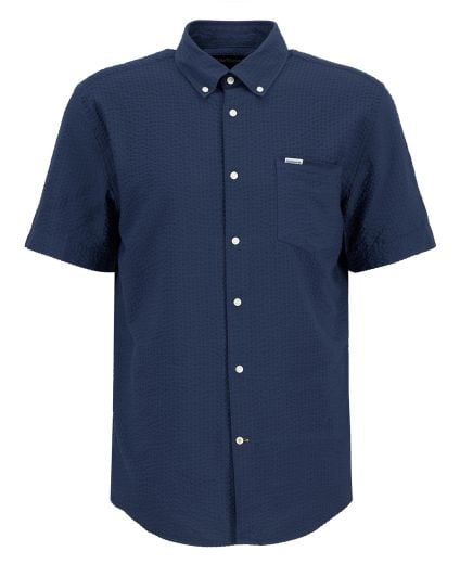 Longhall Seersucker Tailored Short-Sleeved Shirt