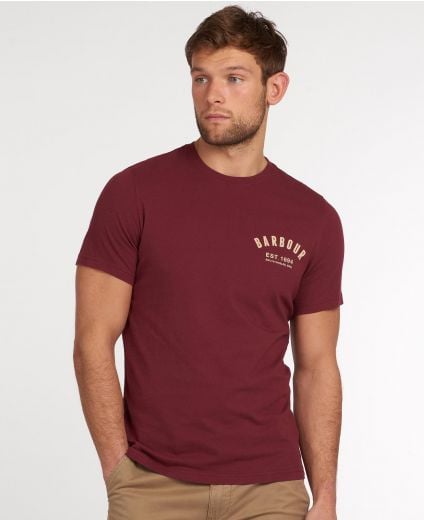 Barbour t shirt mens red top