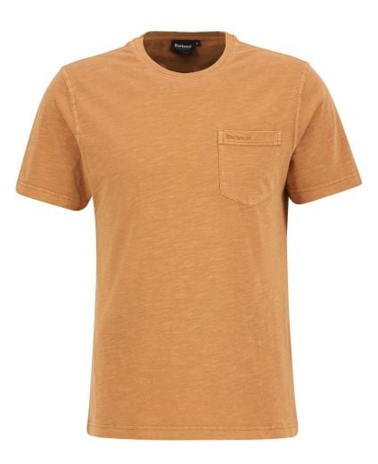 T-shirt con taschino tinta con pigmenti