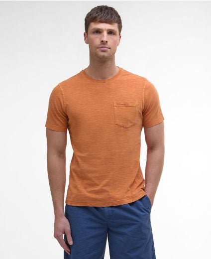 T-shirt con taschino tinta con pigmenti
