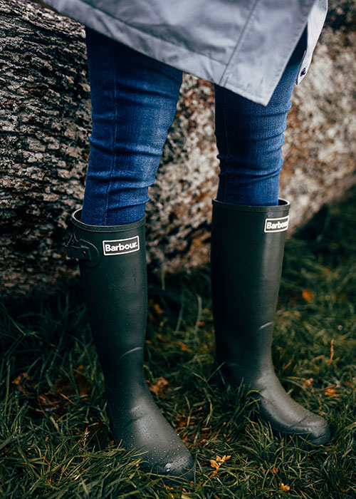 Sam Claflin styles Barbour Gold Standard AW20 at Glencoe Scotland Barbour Women's Bede Wellington Boots
