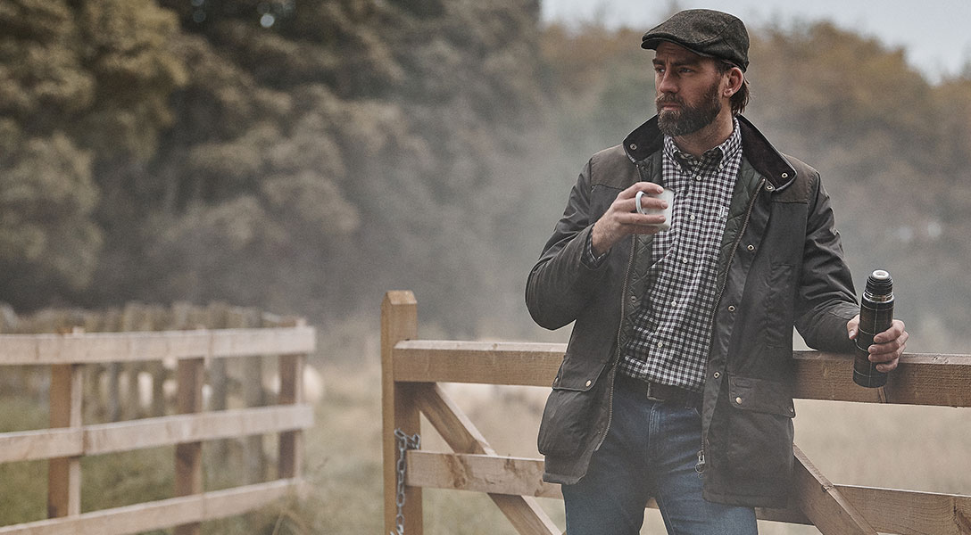 Sam Claflin styles Barbour Gold Standard AW20 at Glencoe Scotland Barbour Women's Riva Boots