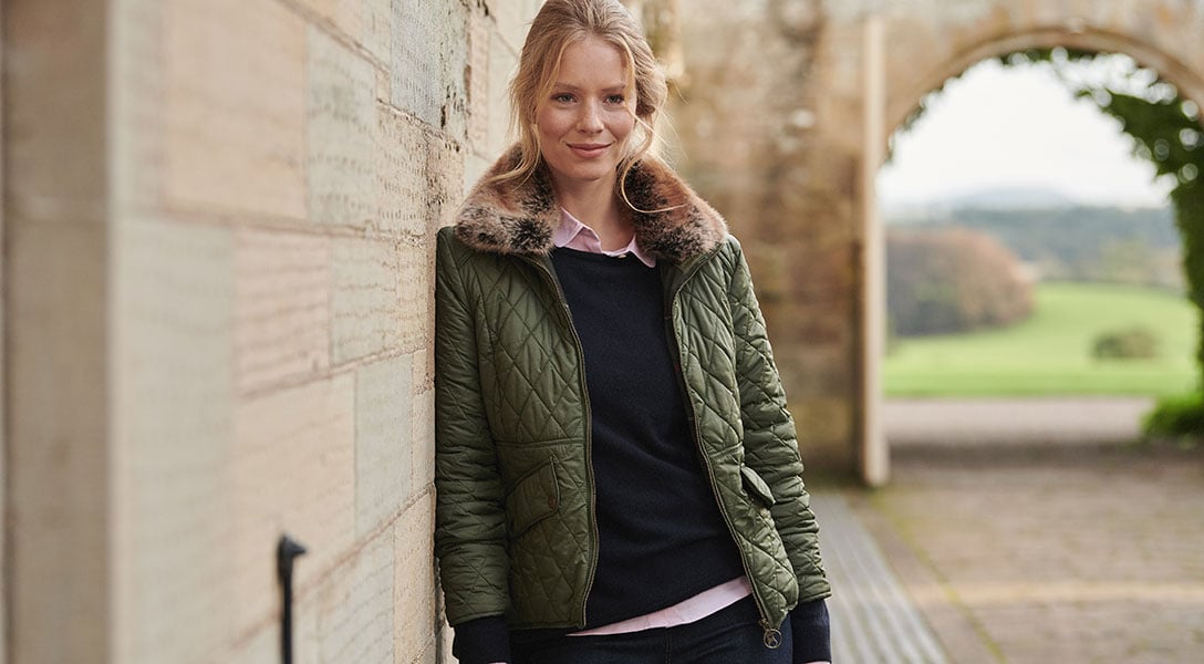 Barbour Cheviot Derby Boots styled on a model