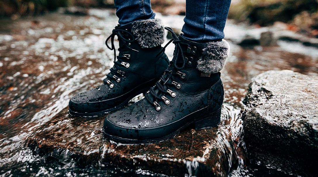 ladies black barbour boots