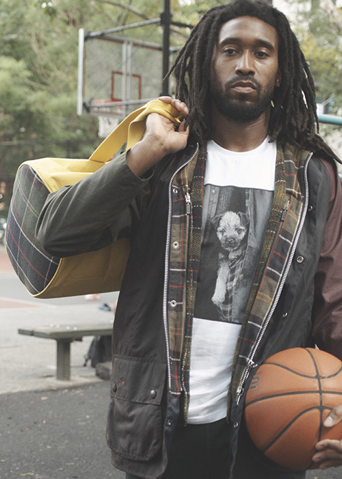 basketball player styles the Barbour X Noah collection