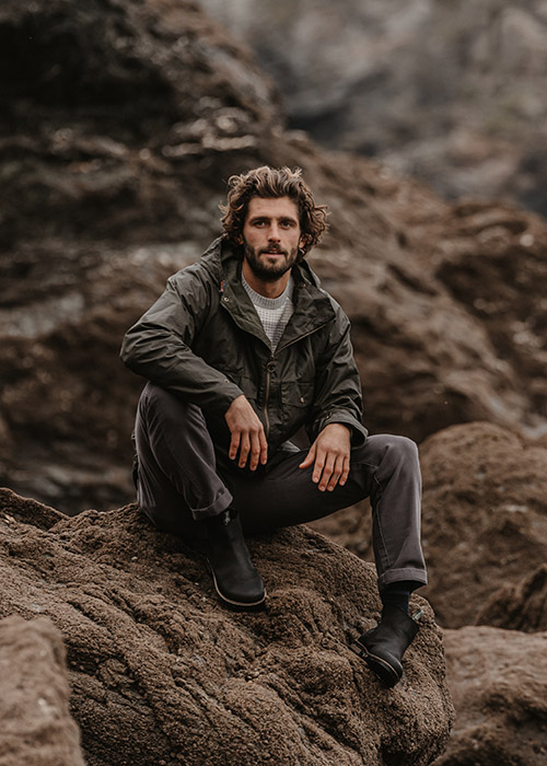 Alex Libby wears the Barbour AW20 Stormforce collection