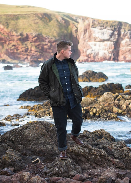 Ed trägt die Barbour Stormforce Collection