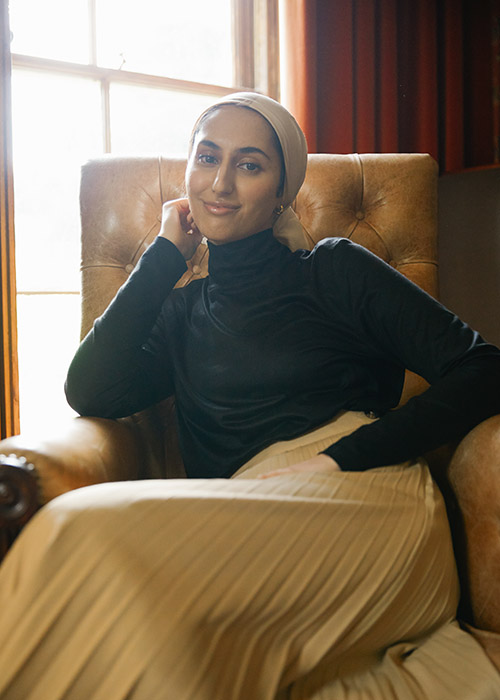 Amira Khan wears the AW21 Barbour Modern Heritage Collection