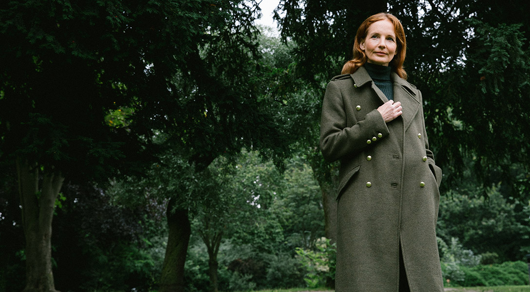 Arabella Greenwood wears the AW21 Barbour Modern Heritage Collection