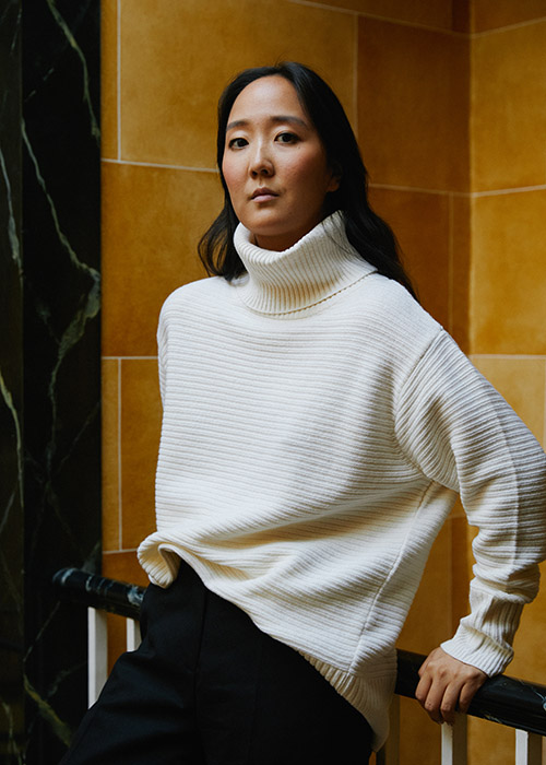 Shini Park wears the AW21 Barbour Modern Heritage Collection