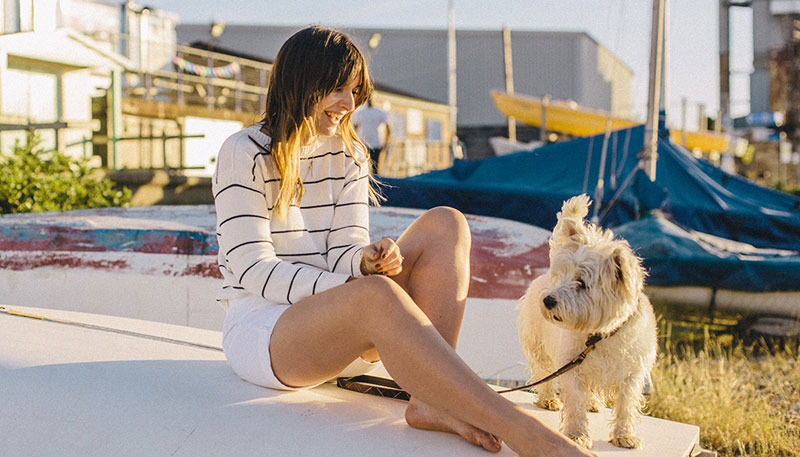 girl with dog