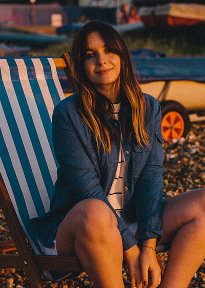 girl on deck chair