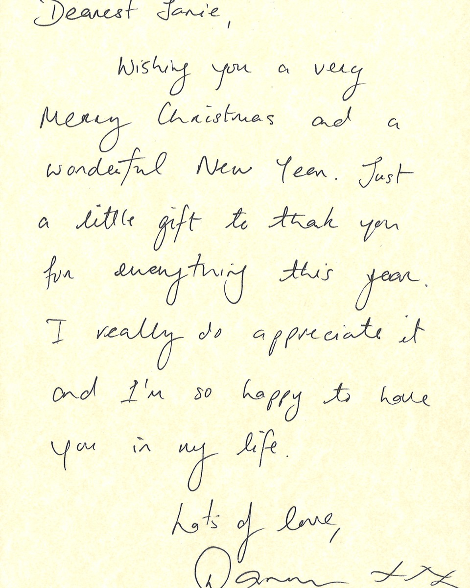 Darren Kennedy letter to Janie