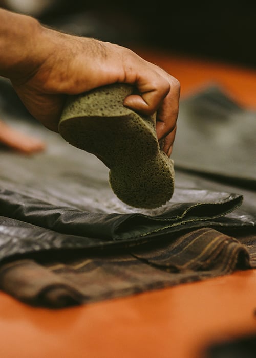 Barbour Wax Jacket being re-waxed