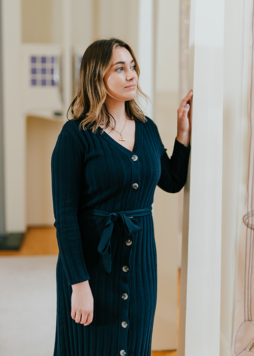 Kate Spiers styling the SS20 tartan collection Kate Spiers styling the SS20 tartan collection in the house for an art lover
