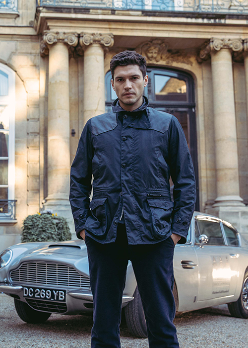 Model wearing Barbour Gold Standard at PFWM Model wearing Barbour Gold Standard at PFWM