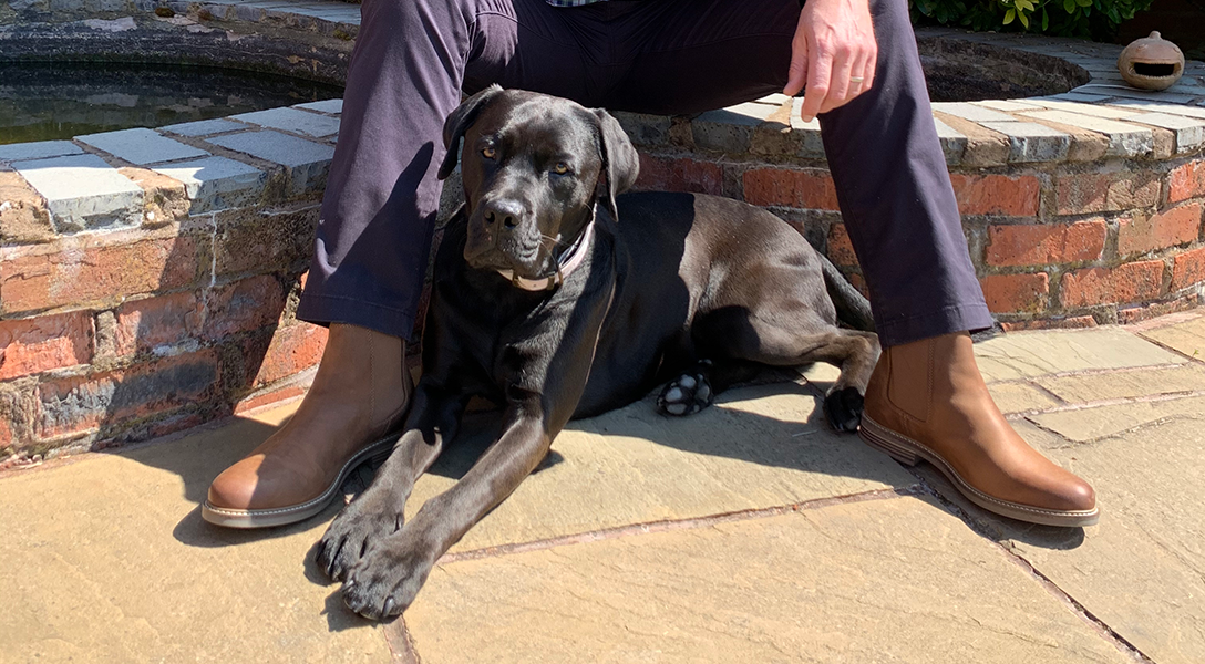 Dogfather Graeme Hall with his dog Lily