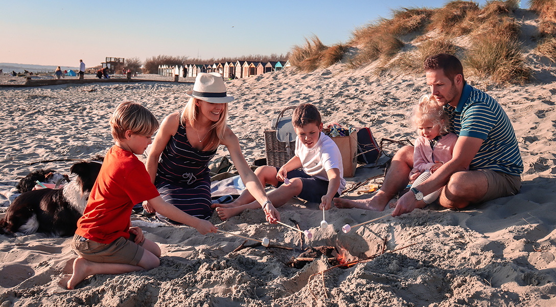 Sarah-Jane and family wear the Summer Shop collection while on their great British staycation for a bbq on the beach