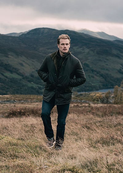 sam heughan clothing line barbour