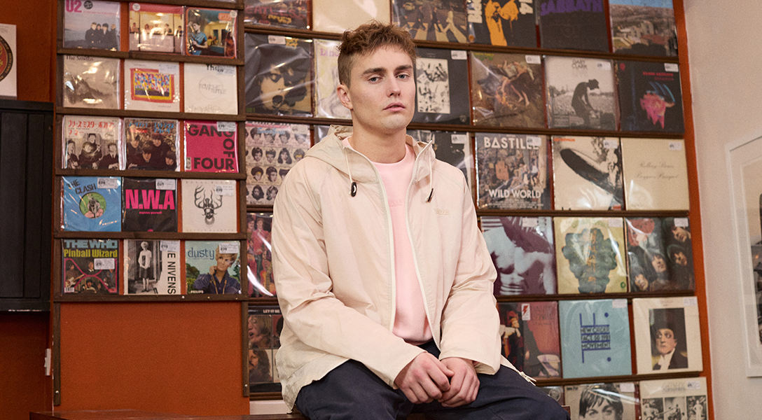 Sam Fender wears the SS21 Sam Fender X Barbour International Collection