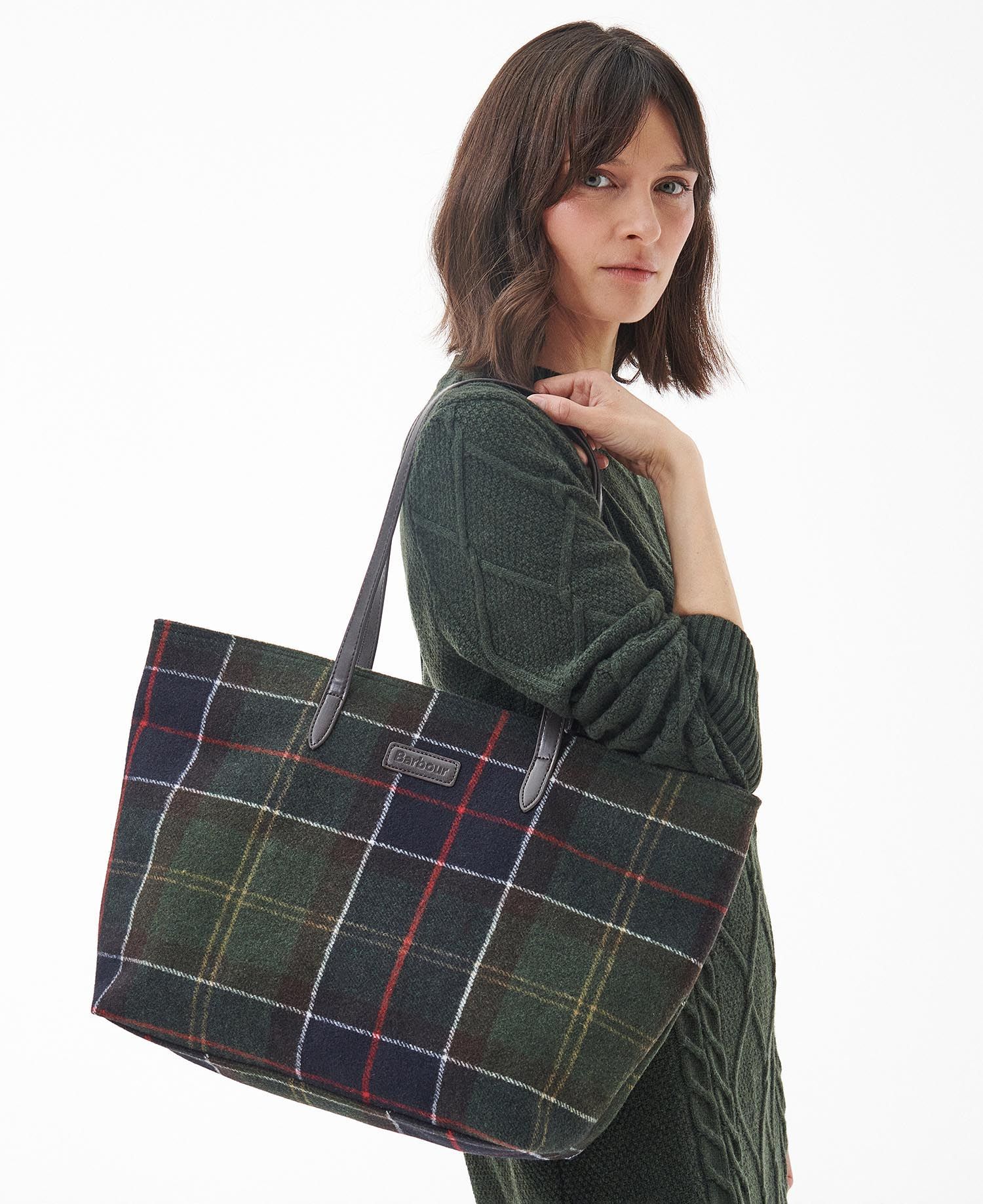 Anello Limited Edition British Style Plaid Pattern 2 Way Shoulder Tote Bag