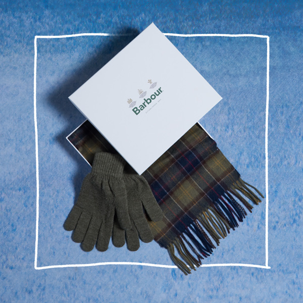 Barbour Tartan Scarf and Glove Set