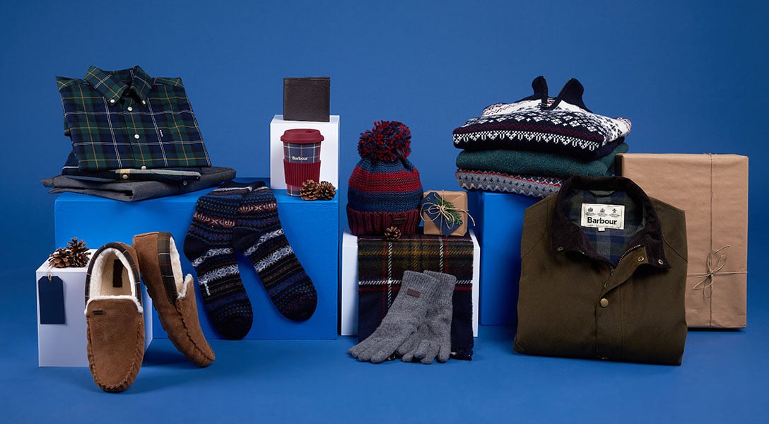 A selection of Barbour Christmas gifts for men and women