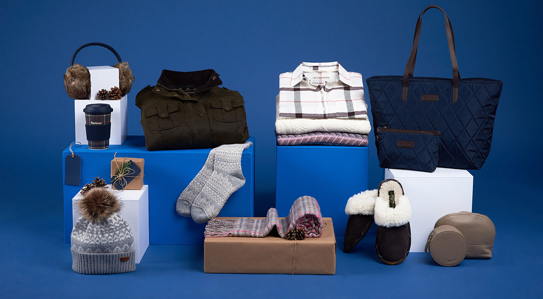 A selection of women's Barbour gifts