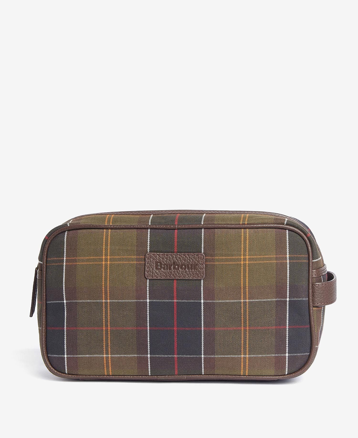 Barbour Tartan and Leather Wash Bag