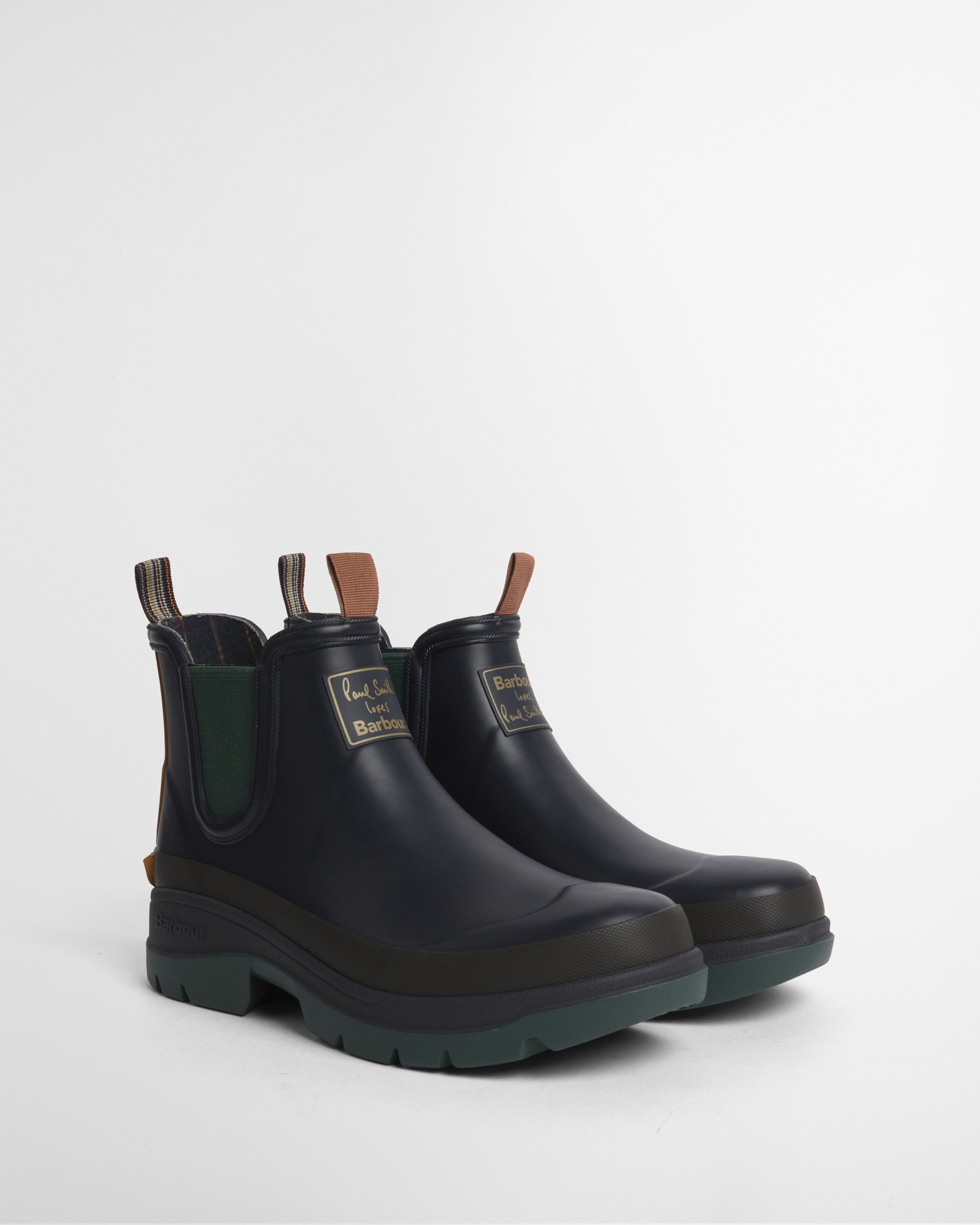 Paul Smith Loves Barbour Damen Gummistiefel Chelsea Navy