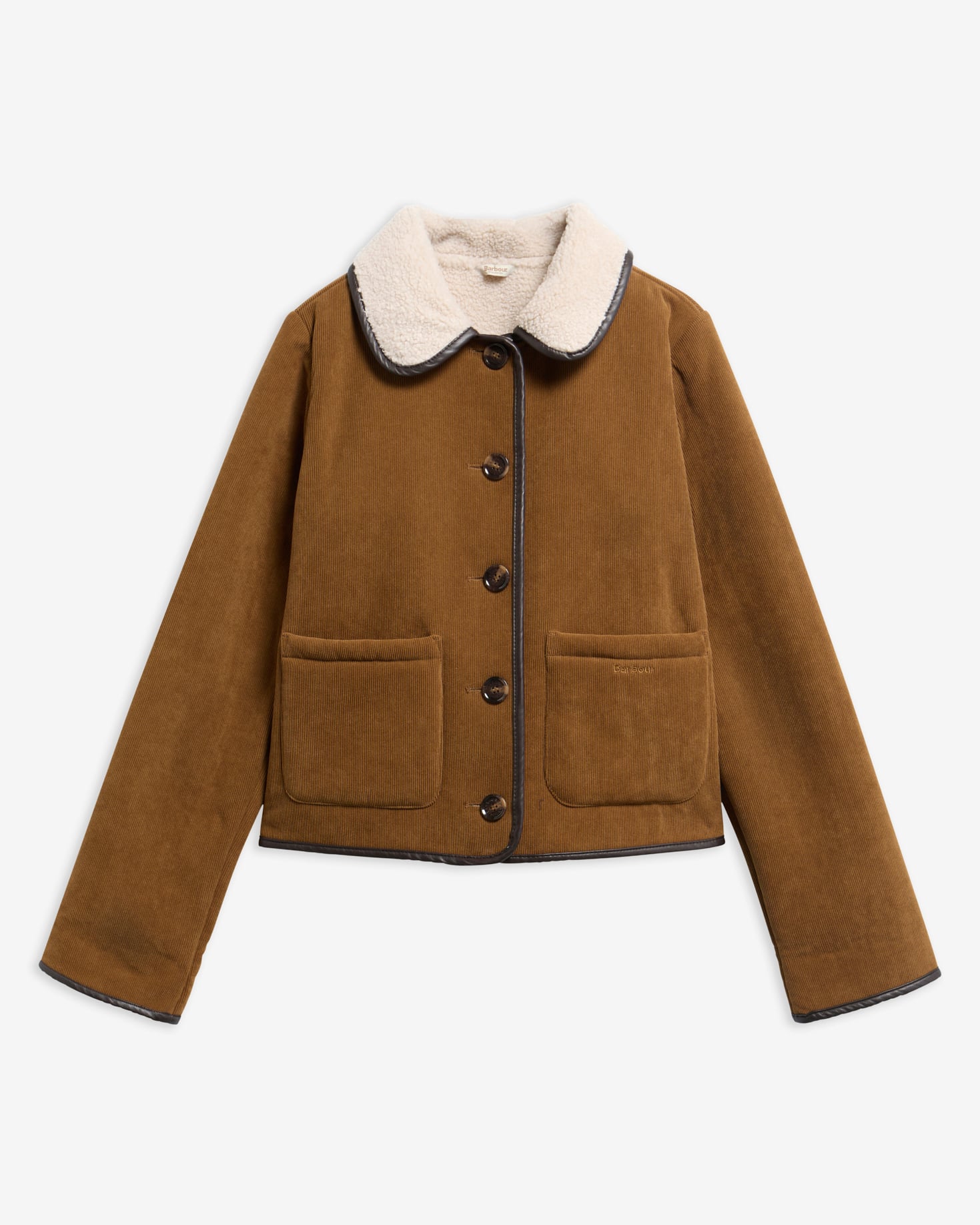 Barbour Cordjacke Penny Fleece Tan/Ecru