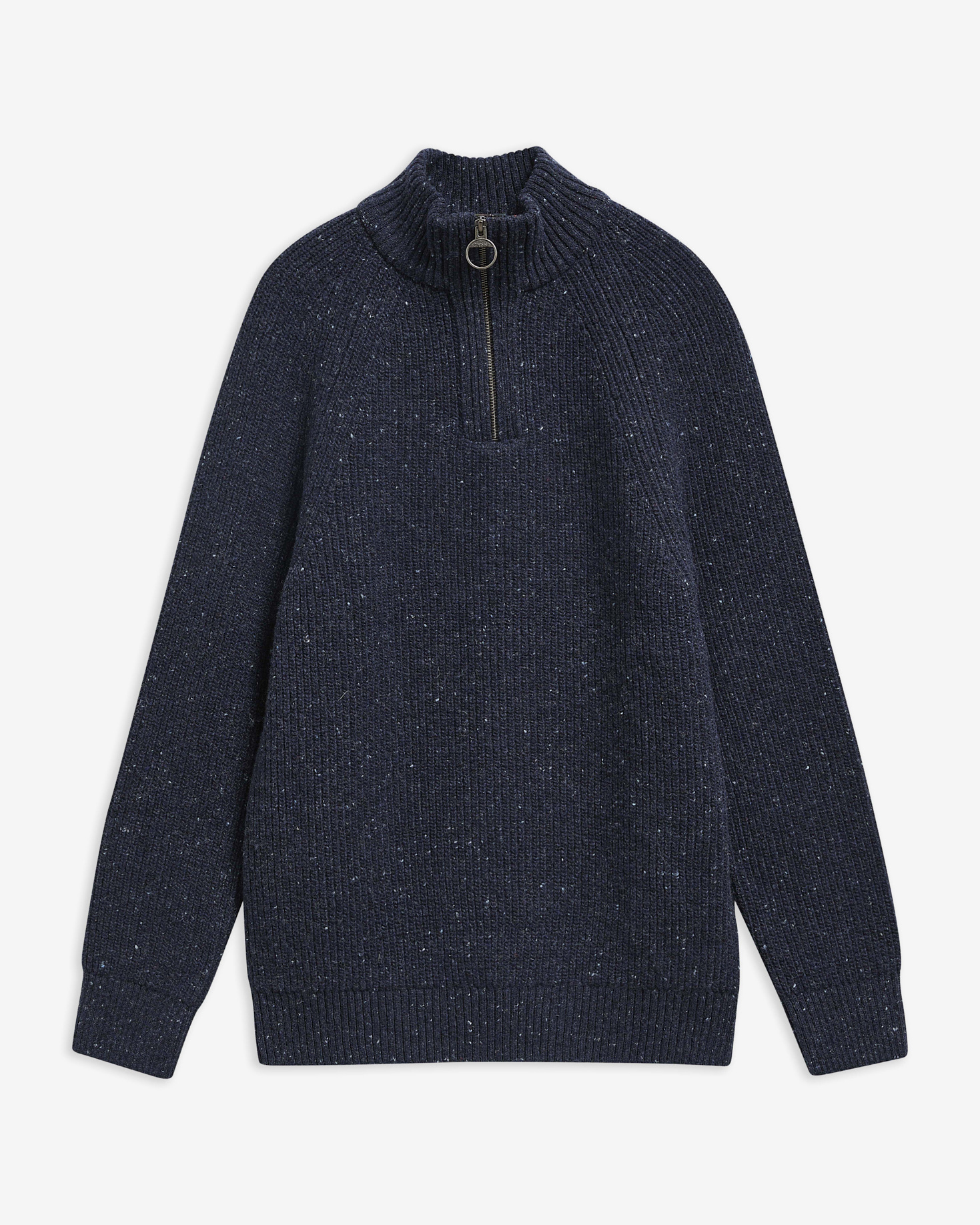 Essentials Fleck Wool Half-Zip Jumper Navy
